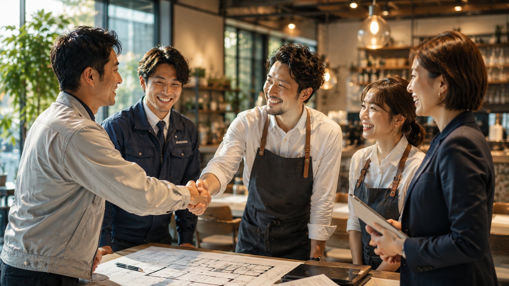 お客様と打ち合わせをするメンバー